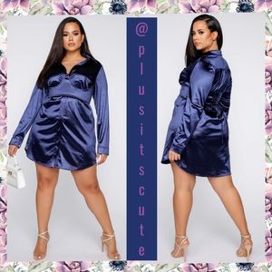 Plus Size NWT Satin Shirt Mini Dress
